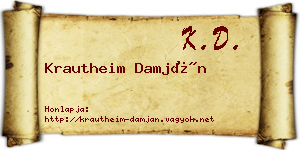 Krautheim Damján névjegykártya